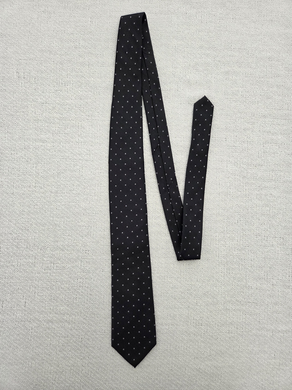 Claiborne 100% Silk Classic Black Micro-Dot Men's Tie